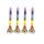 Chakra stick candles set of 4 coconut, multicoloured, approx. 23 cm