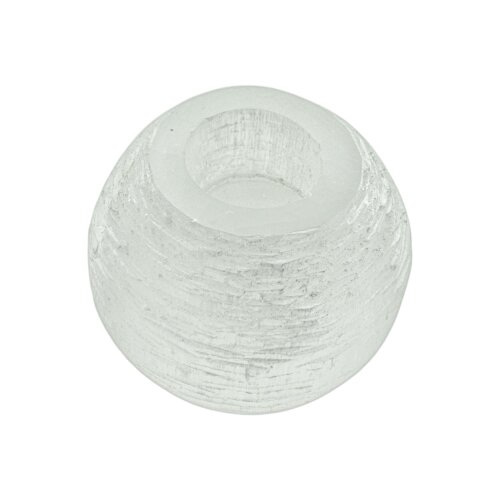 Selenite tea light holder, ball, approx. 700-800 g