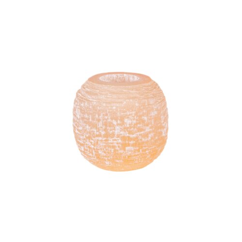 Tealight holder PINK Selenite, ball, approx. 700-800 g