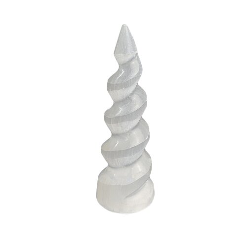 Selenite spiral tower, approx. 15 cm